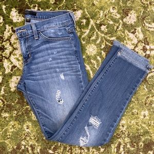 Flying Monkey Platinum Low-rise Distressed Skinny Jeans